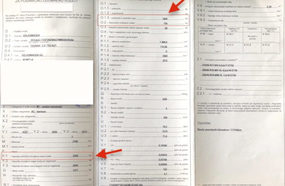homologacijski kartonček - potrdilo o skladnosti